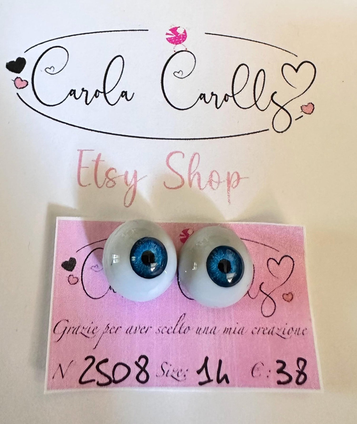 Blu - 14 mm FLAT 2508 | Reborn Doll Eyes | CarolaCarollsEyes