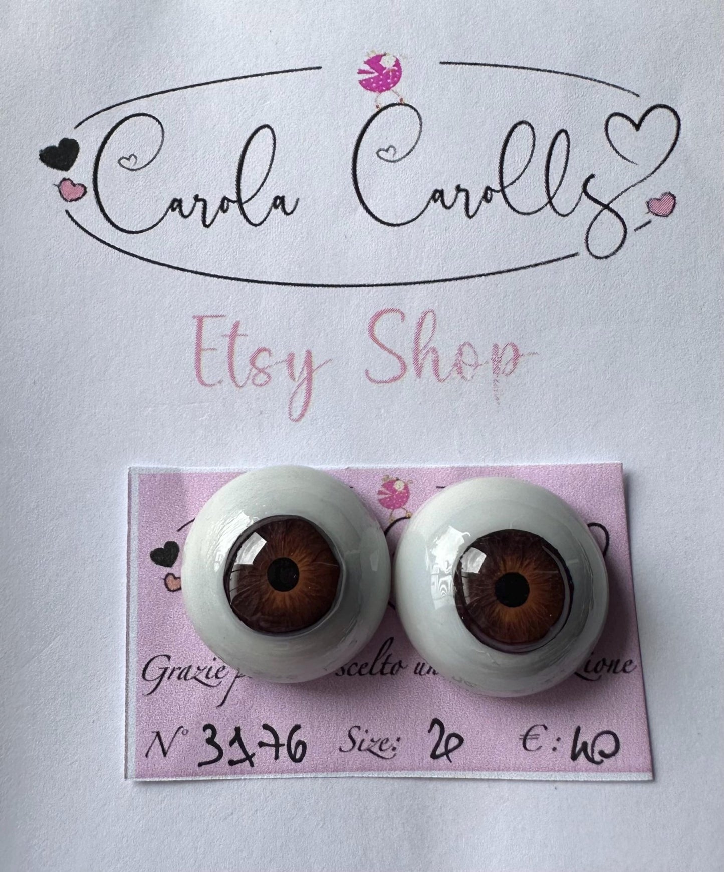 Marrone - 20 mm FLAT 3176 | Reborn Doll Eyes | CarolaCarollsEyes
