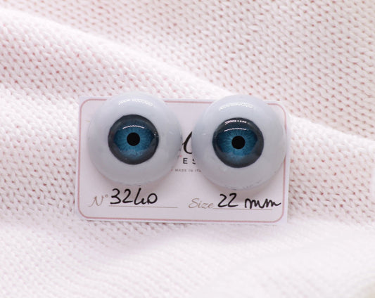 Blu - 22mm Flat 3240 | Reborn Doll Eyes | CarolaCarollsEyes