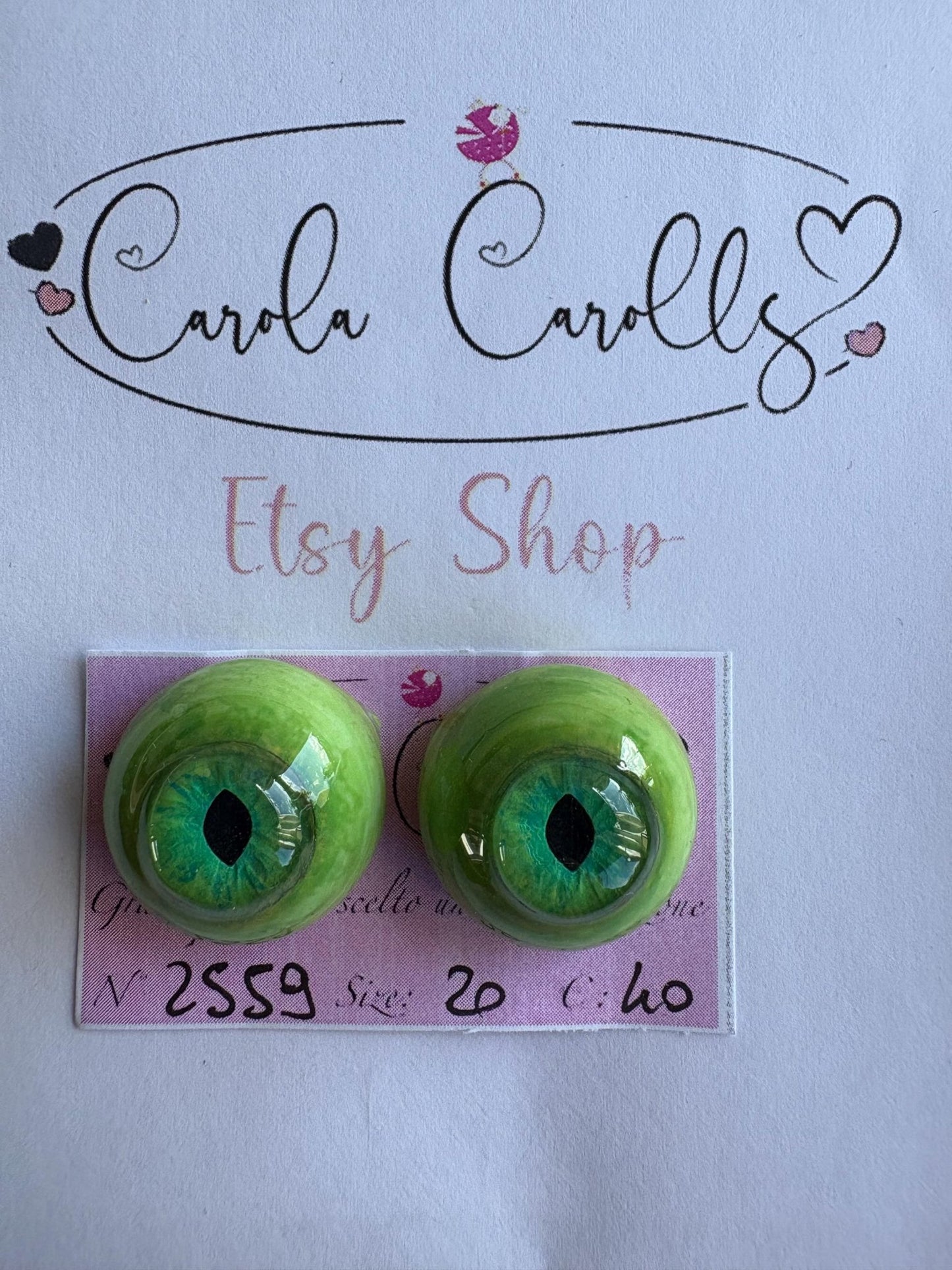 Gatto - 20 mm FLAT 2559 | Reborn Doll Eyes | CarolaCarollsEyes