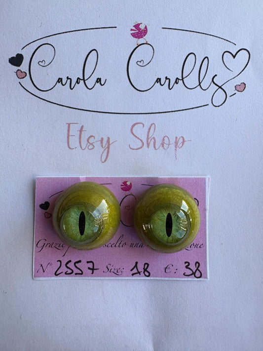 Gatto - 18 mm FLAT 2557 | Reborn Doll Eyes | CarolaCarollsEyes