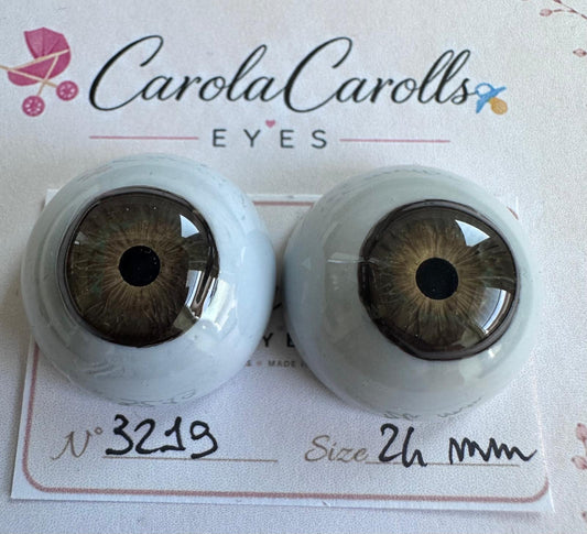 Marrone - 24 mm FLAT 3219 | Reborn Doll Eyes | CarolaCarollsEyes